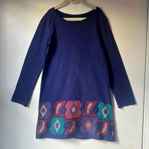 Tea Collection Girls Jersey Dress - Muted Purple w/Graphics - Size 7